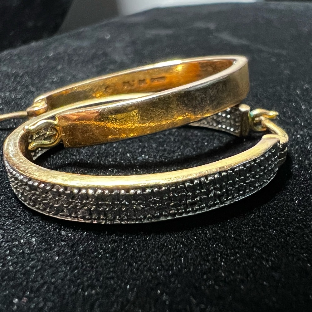 Beautiful Gold Plated Oval Hoop Earrings PAJ BB